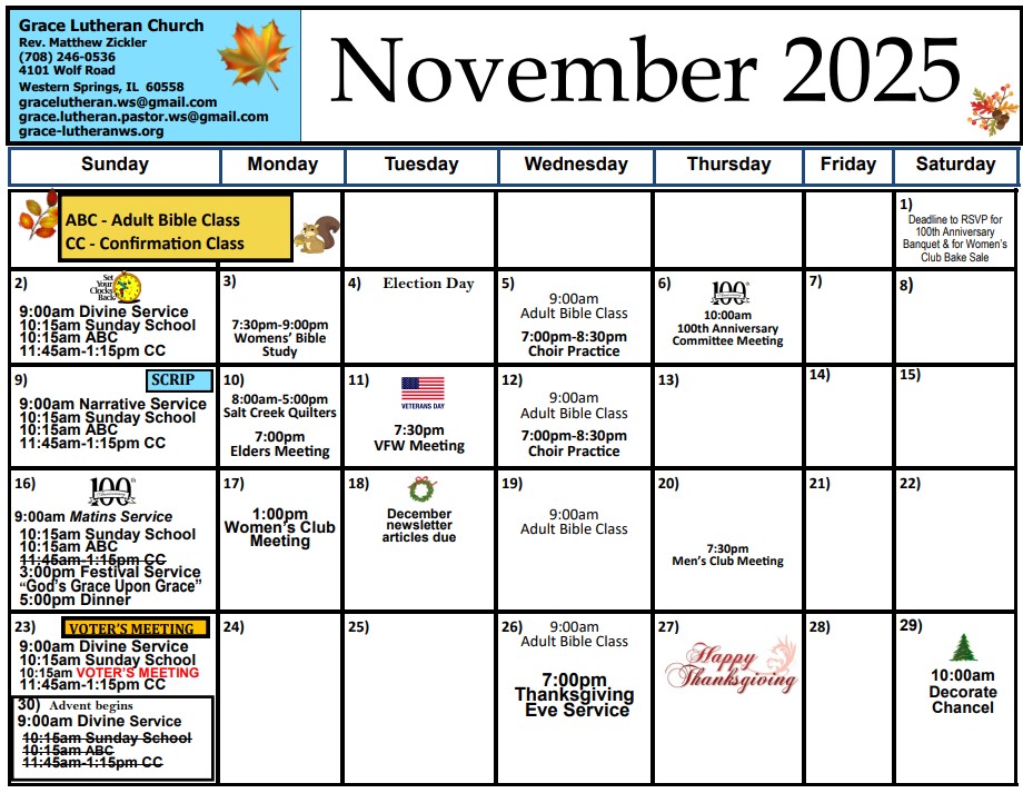 November calendar 2025